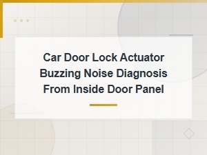 Diagnosing Car Door Lock Actuator Buzzing Noise From Inside Door Panel